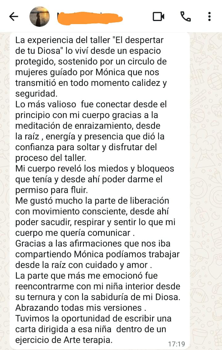 Testimonio de participante 1